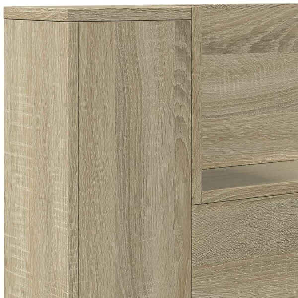 VidaXL LED-es Fejtámla Szekrény Sonoma 160 x 16,5 x 103,5 cm Faanyag