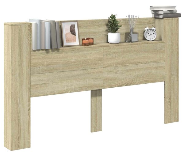 VidaXL LED-es Fejtámla Szekrény Sonoma 180 x 16,5 x 103,5 cm Faanyag