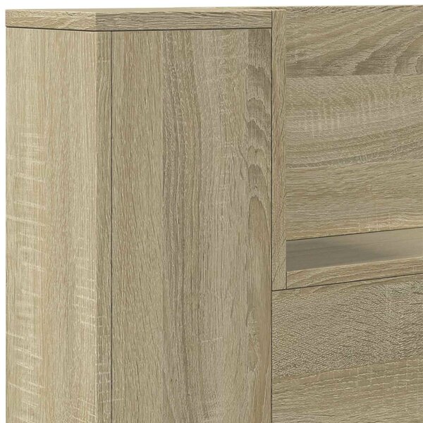 VidaXL LED-es Fejtámla Szekrény Sonoma 180 x 16,5 x 103,5 cm Faanyag