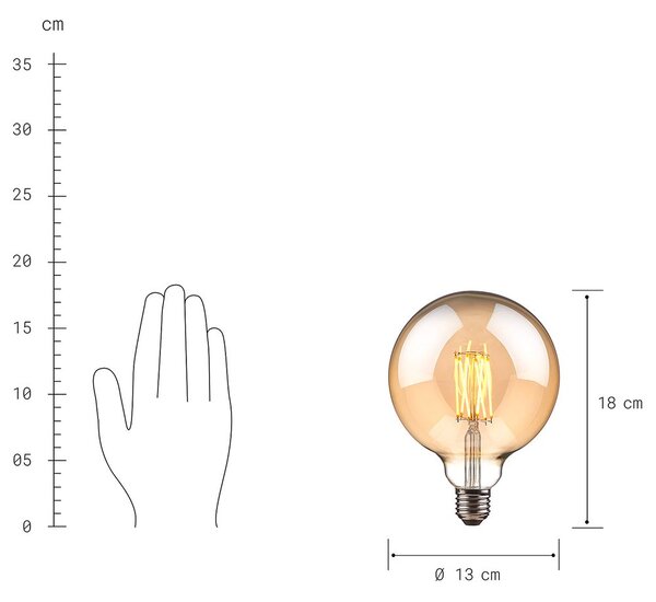 BRIGHT LIGHT izzó nagy gömb Ø 13 cm, LED G125