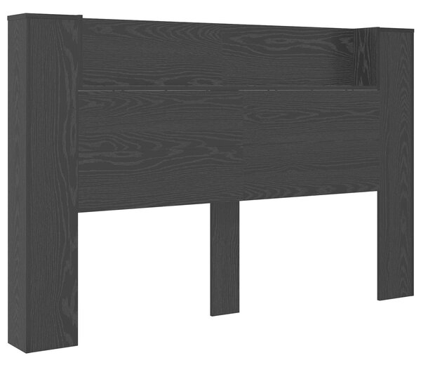 VidaXL LED-es Fejtámla Szekrény Fekete Tölgy 160 x 16,5 x 103,5 cm