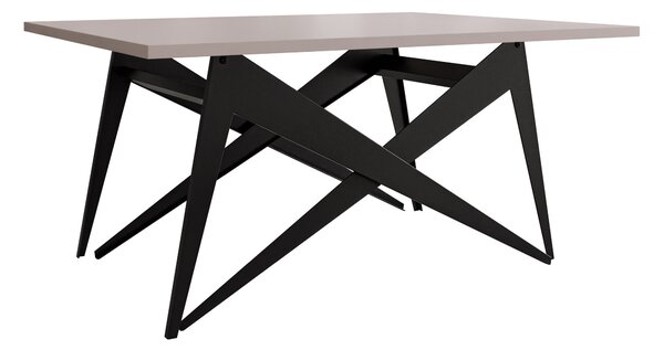 Kihajtható dohányzóasztal Oswego 150, Laminált forgácslap, Fém, 45x70cm, Fekete, Kasmír