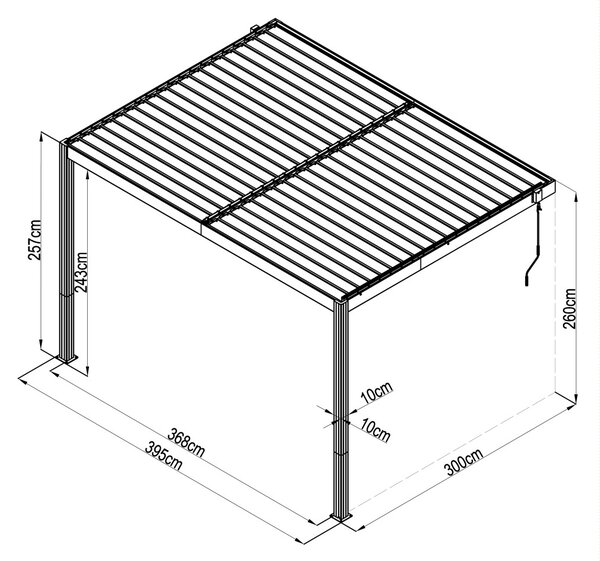 G21 Trenton 4x3 m bioklimatikus pergola, antracit alumínium