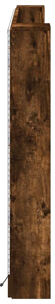 VidaXL LED-es Fejtámla Szekrény Füstölt Tölgy 180 x 16,5 x 103,5 cm