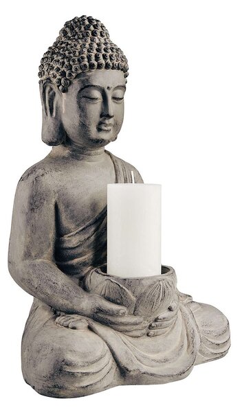 BUDDHA szobor mécsestartóval, 46 cm