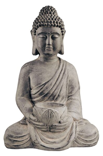 BUDDHA szobor mécsestartóval, 46 cm