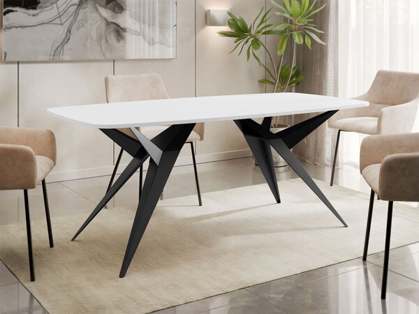 Asztal Oswego 152, 76x90cm, Fehér, Fekete