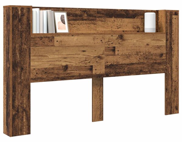 VidaXL LED-es Fejtámla Szekrény Öreg fa 180 x 16,5 x 103,5 cm Faanyag