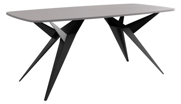 Asztal Oswego 152, 76x90cm, Fekete, Szürke