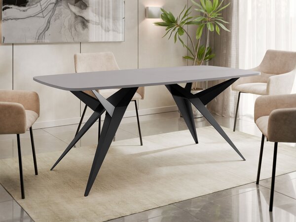 Asztal Oswego 152, 76x90cm, Fekete, Szürke