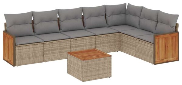 VidaXL Polyrattan Kerti Ülőgarnitúra - 8 részes - Bézs