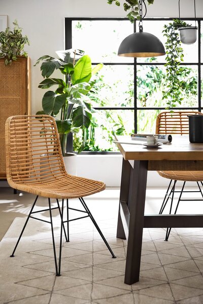 HACIENDA rattan szék natúr-fekete