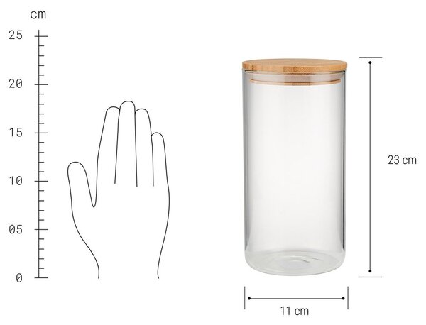 WOODLOCK üveg tároló, 1750 ml