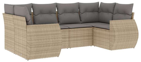 VidaXL Polyrattan Kerti Ülőgarnitúra - 6 részes - Bézs