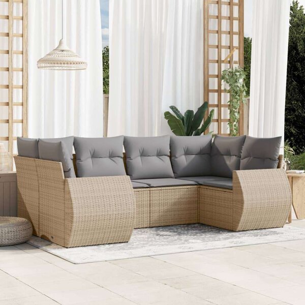 VidaXL Polyrattan Kerti Ülőgarnitúra - 6 részes - Bézs