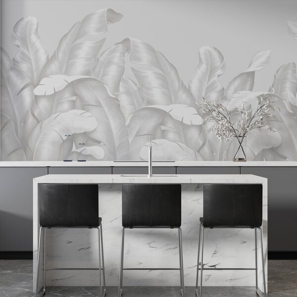 Fotótapéta Elegáns levelek lágy fehér tónusokban, Természet fotótapéta, Fotótapéta természet pálmalevelek, w00019v2 : Uwalls.hu