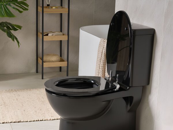 WC ülőke INIRIDA Lassú záródású MDF Fekete