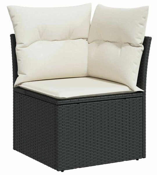 VidaXL Polyrattan Kerti Ülőgarnitúra - 14 részes - Fekete