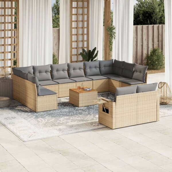 VidaXL Polyrattan Kerti Ülőgarnitúra - 13 részes - Bézs