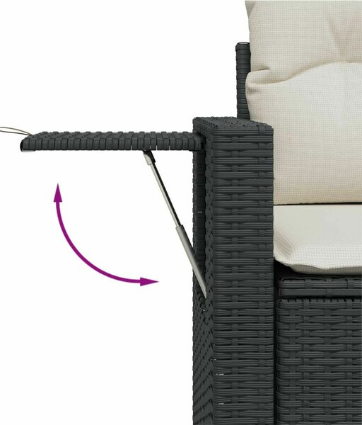 VidaXL Polyrattan Kerti Ülőgarnitúra - 14 részes - Fekete