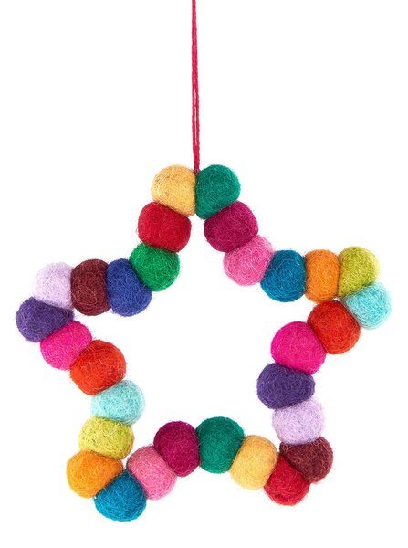 HANG ON karácsonyfadísz, filc csillag 9cm