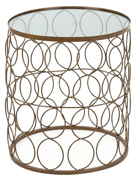 Üveglapos asztalka, 37 cm, arany - ARABESQUE