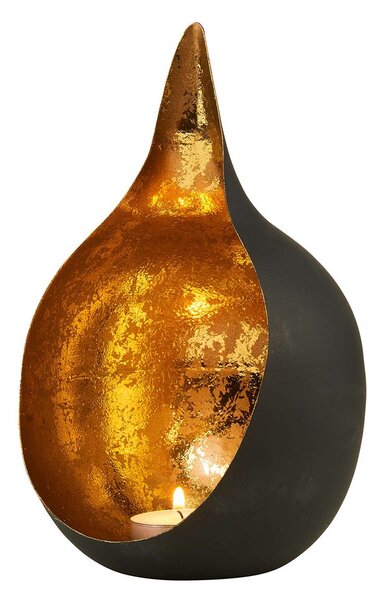 DELIGHT mécsestartó fekete-arany, 20cm