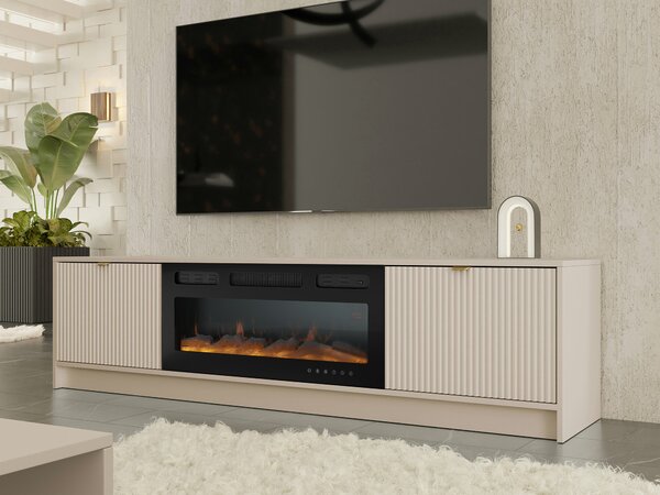 TV-állvány Comfivo Papilio II, Laminált forgácslap, Közepes sűrűségű farostlemez, 48x182x40cm, Bézs