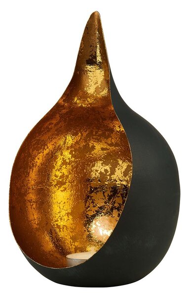 DELIGHT mécsestartó fekete-arany, 20cm