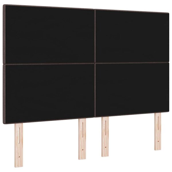 VidaXL LED ágytámla LED szalagokkal Sötét Barna 160 cm szövet