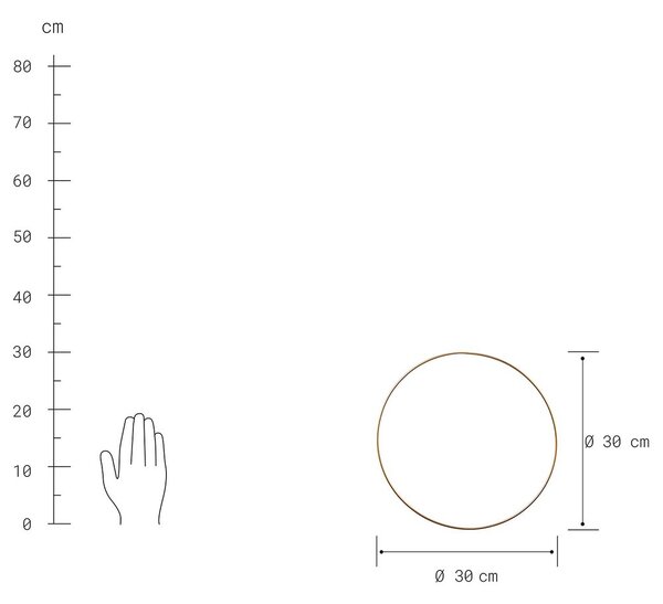 LUNA dekor gyűrű, arany, Ø 30 cm