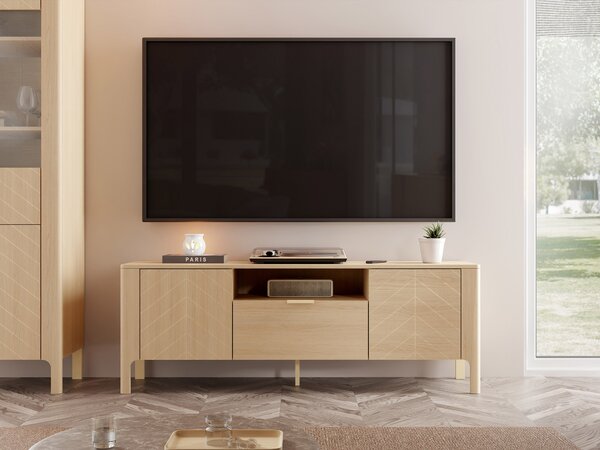 TV-állvány Mavtoru 103, Laminált forgácslap, 58x160x41cm, Tölgy