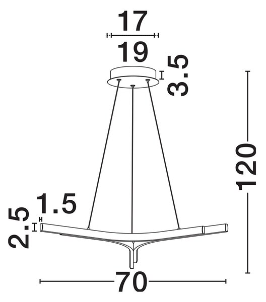 Nue LED egyágú függesztett lámpa