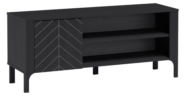 TV-állvány Mavtoru 107, Laminált forgácslap, 58x135x41cm, Fekete