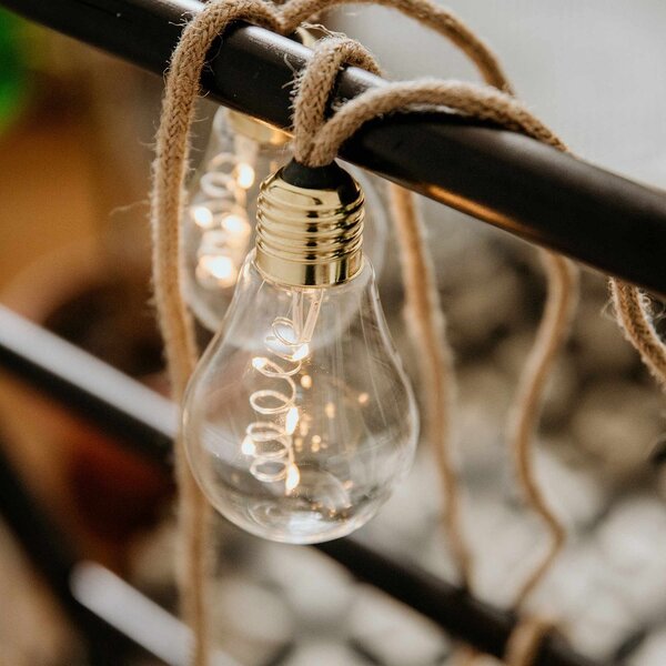BULB LIGHTS égősor, villanykörte natúr zsinórral, fali csatlakozóval, 15 égő