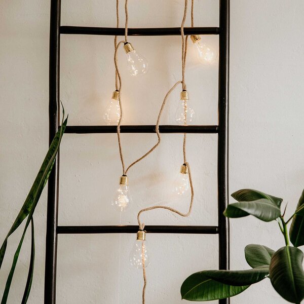 BULB LIGHTS égősor, villanykörte natúr zsinórral, fali csatlakozóval, 15 égő