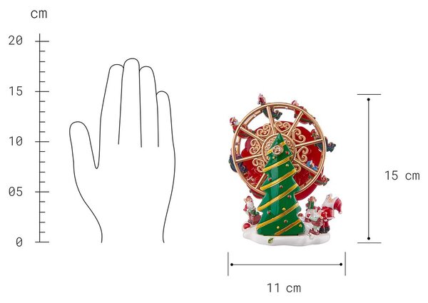 X-MAS zenélő óriáskerék 15cm