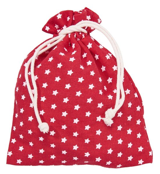 PACK-A-BAG zsák piros/fehér csillagos 14x18cm