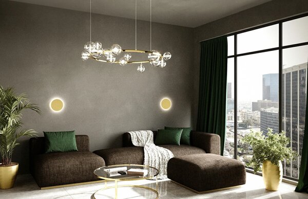 Moosee Shadow Sun 25 LED Fali Lámpa Arany