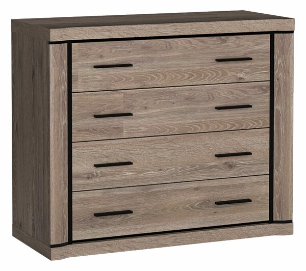 Komód Lorelie 101, Laminált forgácslap, 91x107x44cm, Triufel tölgy