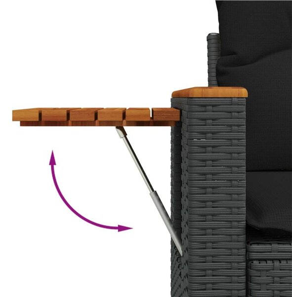 VidaXL Polyrattan Kerti Ülőgarnitúra - 8 részes - Fekete