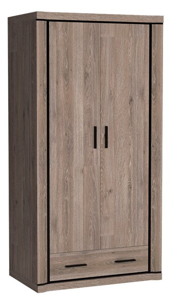 Gardróbszekrény Lorelie 118, Laminált forgácslap, 192x97x58cm, Triufel tölgy
