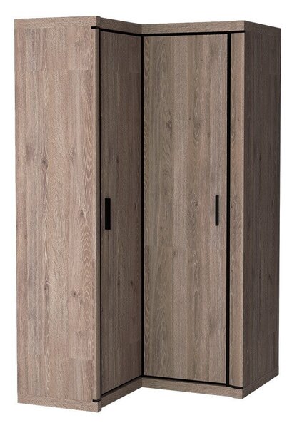 Sarokszekrény Lorelie 119, Laminált forgácslap, 192x114x100cm, Triufel tölgy