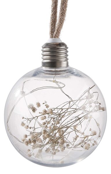 BULB LIGHTS égősor, natúr zsinórral és szárított virággal