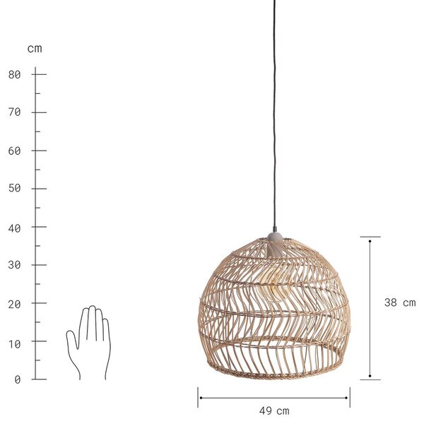 CORBELLE rattan lámpabúra Ø49cm