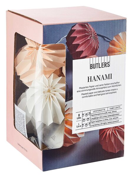 HANAMI LED-es égősor, fehér-rózsaszín 8 égő