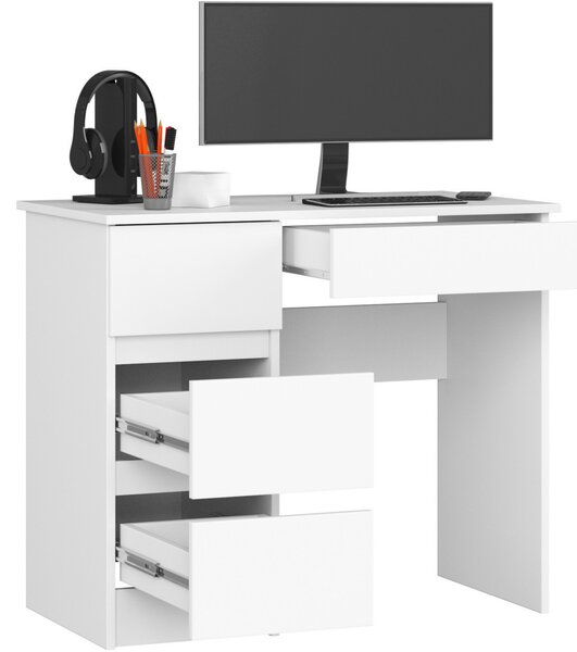 AKORD CLP A-7 Baloldali Számítógépasztal Laminált Fehér