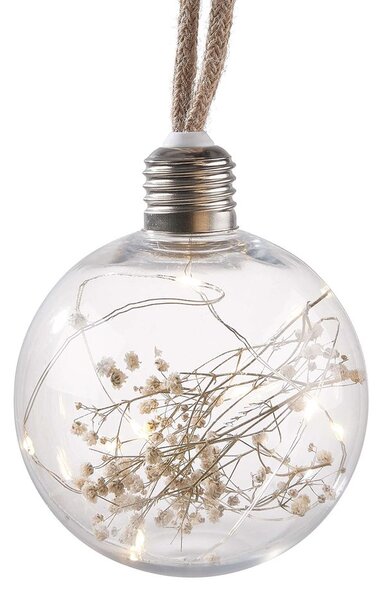 BULB LIGHTS égősor, natúr zsinórral és szárított virággal