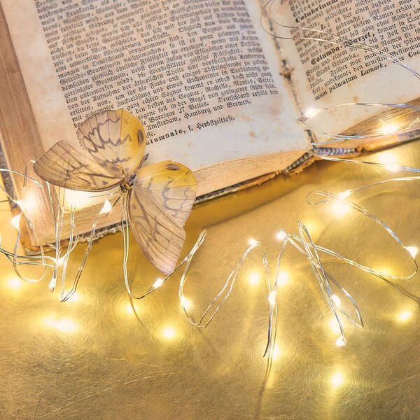 TWINE LIGHTS LED égősor USB csatlakozóval, átlátszó 20 égő