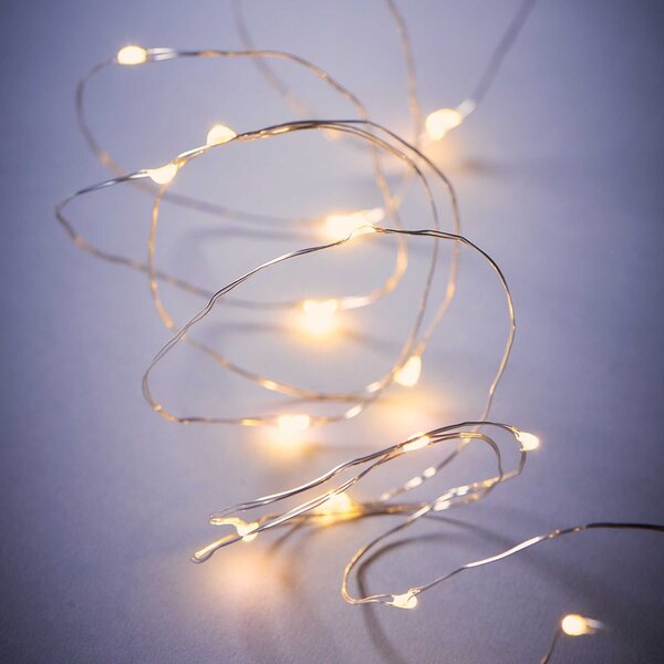 TWINE LIGHTS LED égősor USB csatlakozóval, átlátszó 20 égő